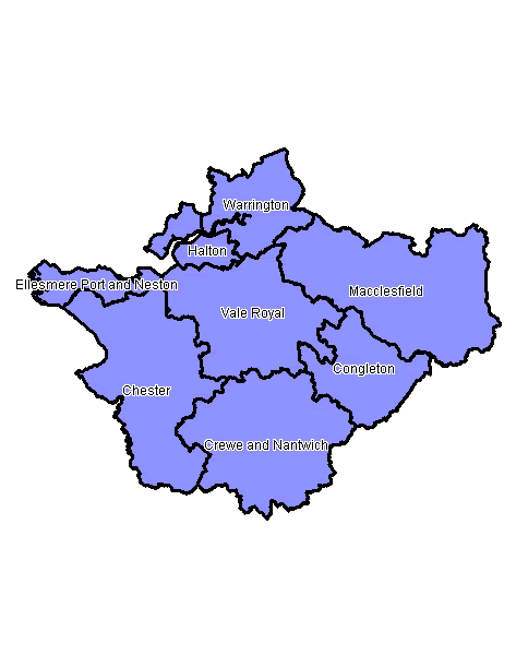 Map of Cheshire