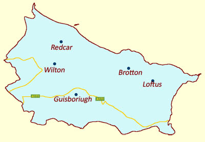 Map of Redcar and Cleveland 