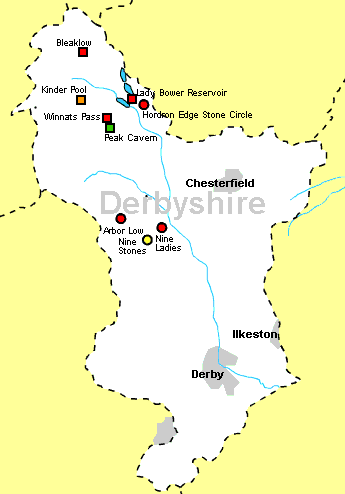 Map of Derbyshire