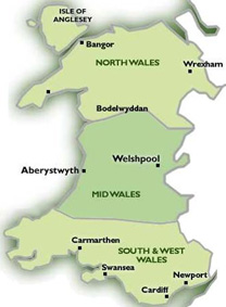 Map of Wales