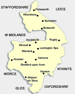 Map of Warwickshire