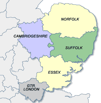 Map Uk East Anglia County Council