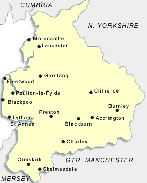 Map of Lancashire