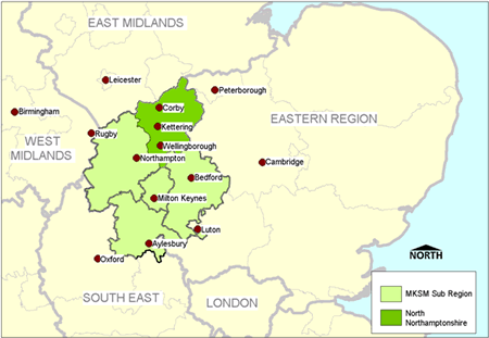 Map of Northamptonshire