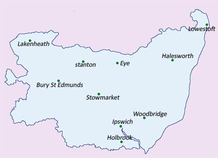 Map of Suffolk